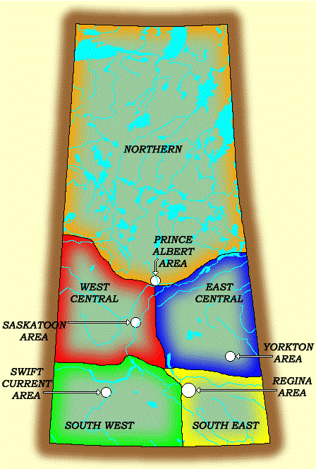 Saskatchewan regions map